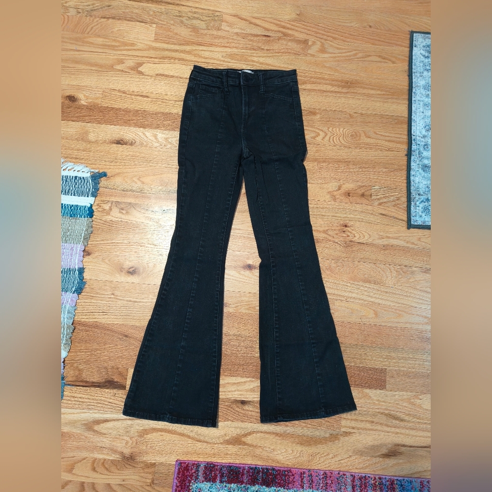 Black High Waisted Women's Flare Jeans